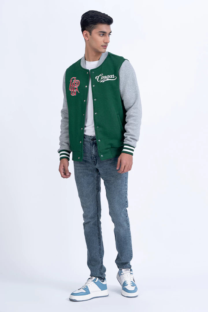 Mens green varsity jacket online