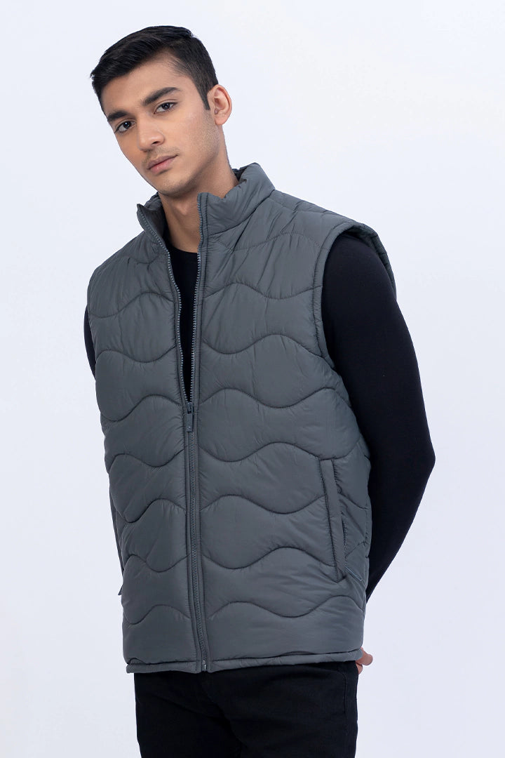 Grey Padded Gilet Jacket