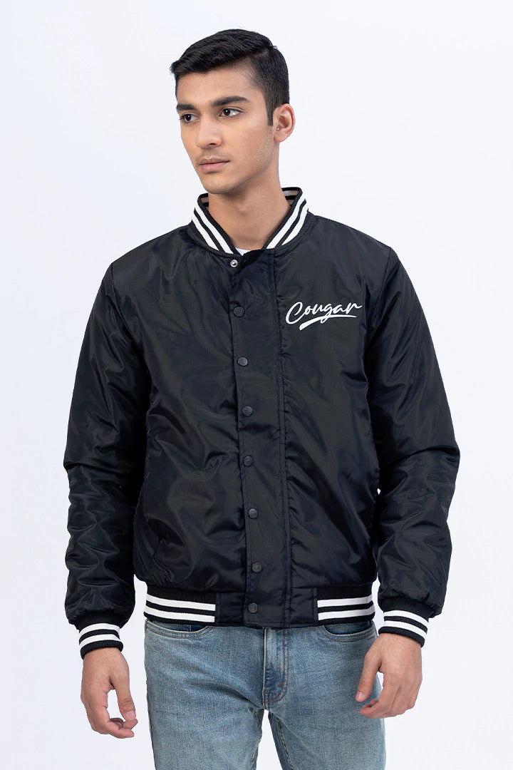 Black Striped Parachute Jacket