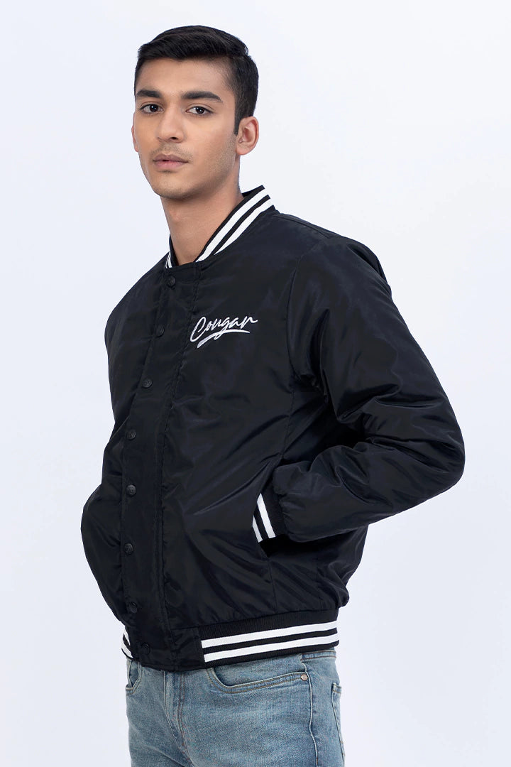 Black Striped Parachute Jacket