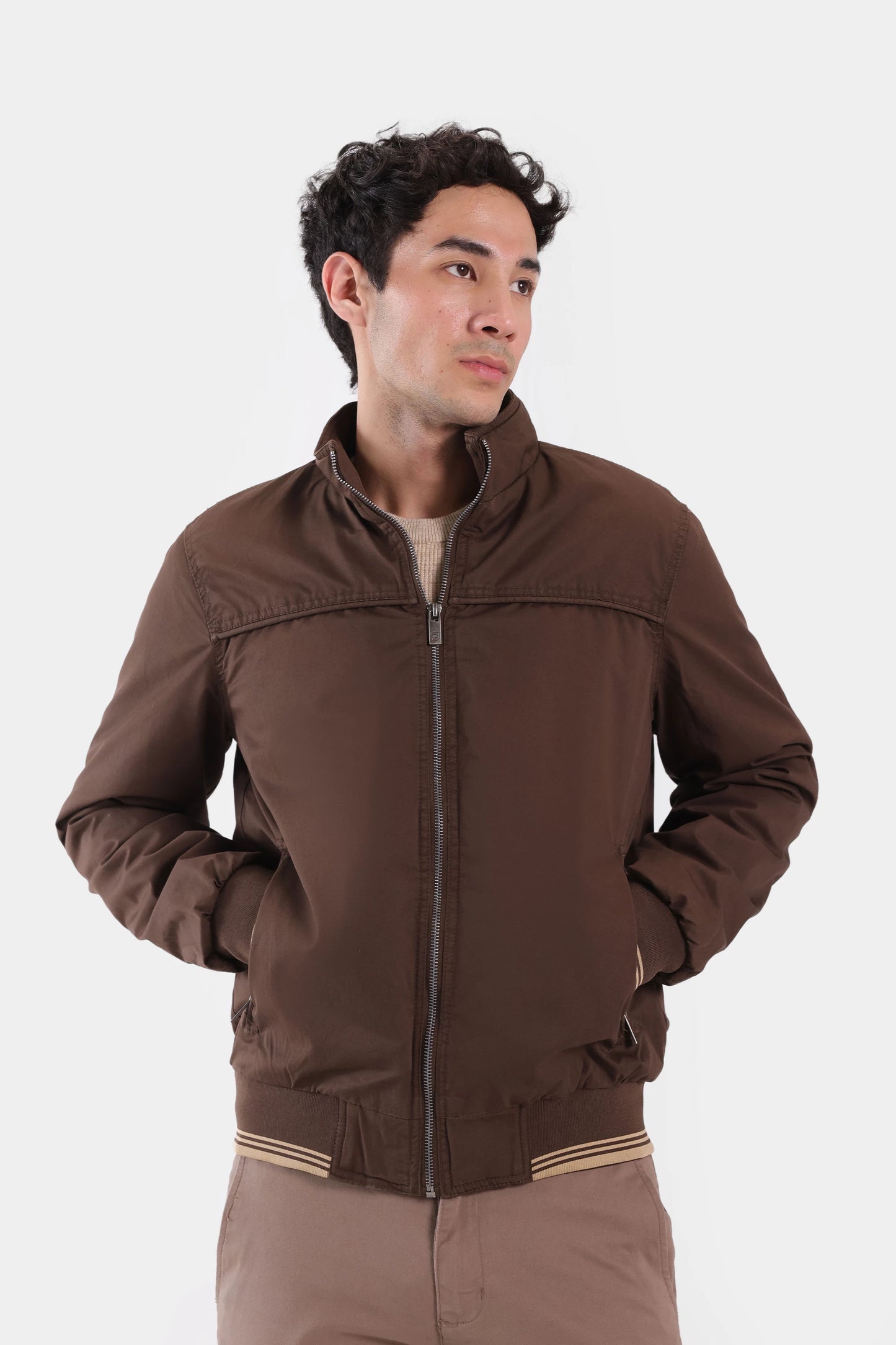 Contrast Ribbed Puffer Jacket - Cougar Clothing