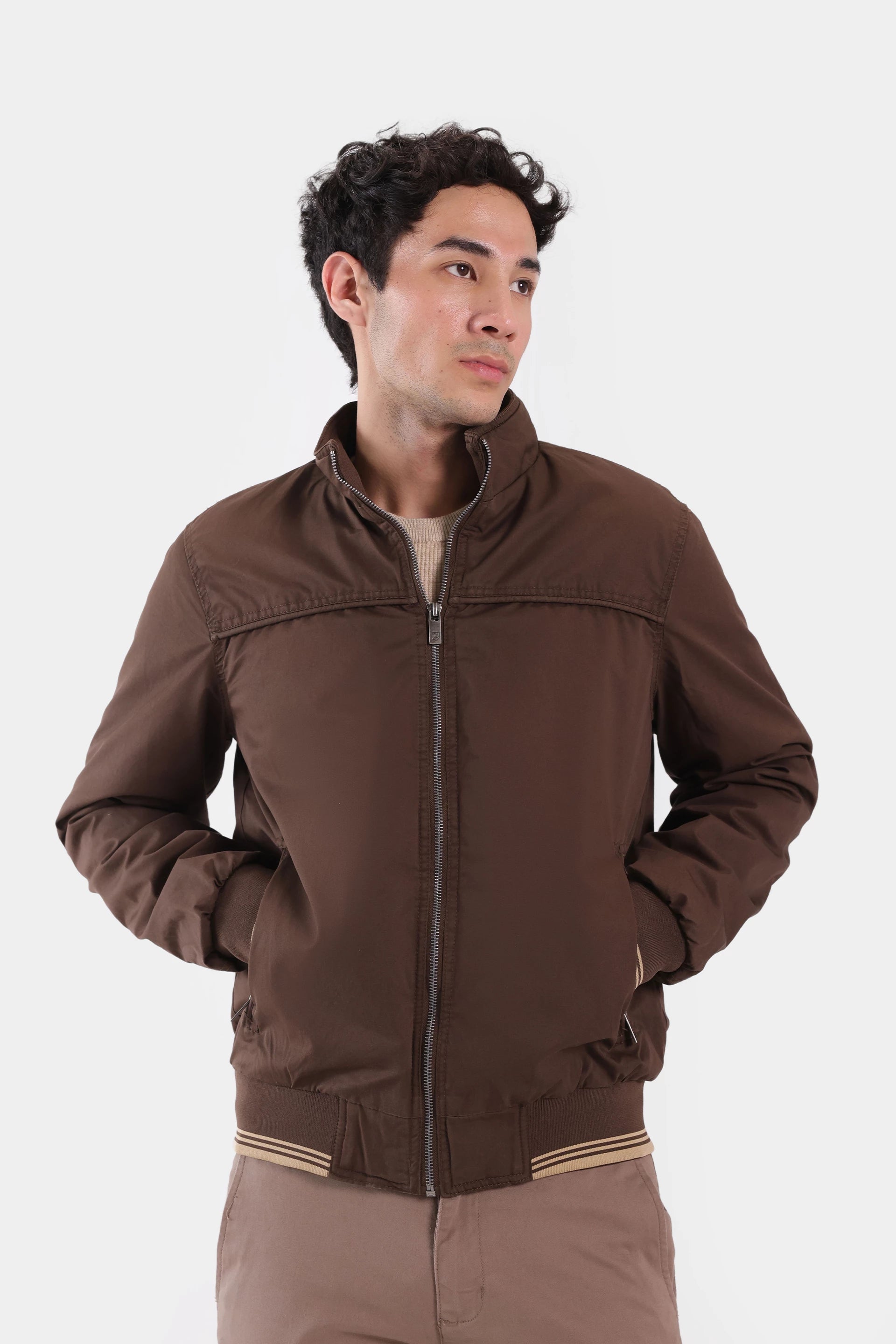 Contrast Ribbed Puffer Jacket - Cougar Clothing