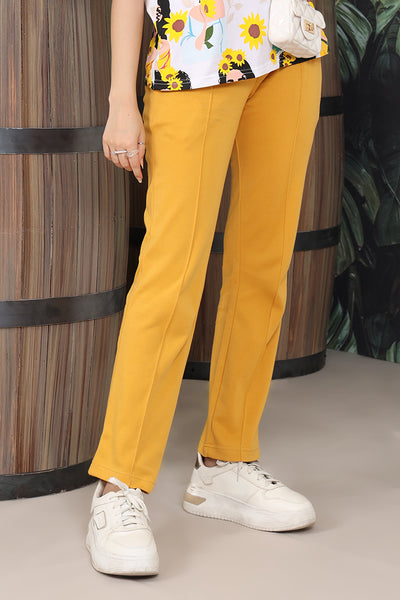Yellow Knitted Jogger Pants