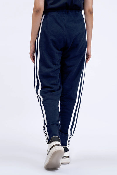 Navy Side Striped Trousers