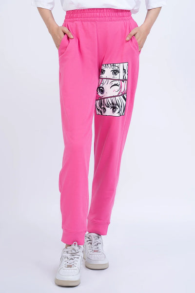 Pink Graphic Jogger Pants
