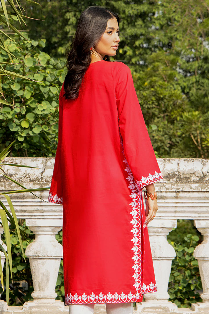 Red Embroidered Kurti