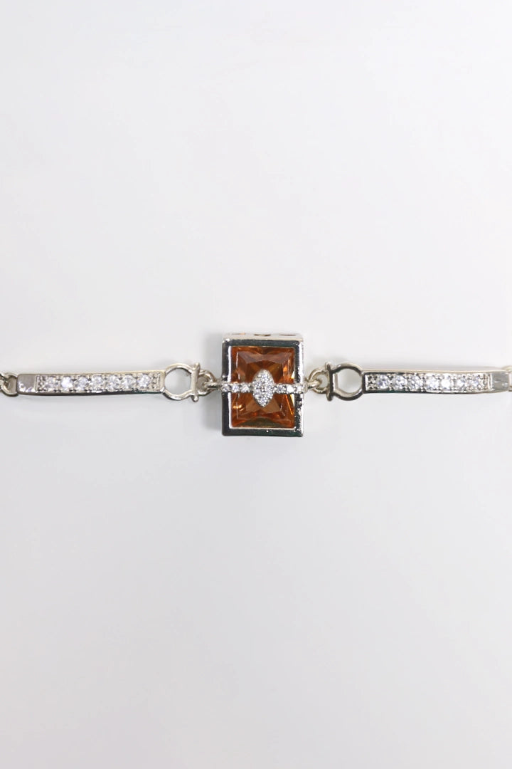Contrast Stone Silver Bracelet