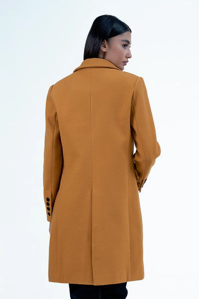 Mustard Single Breasted Coat