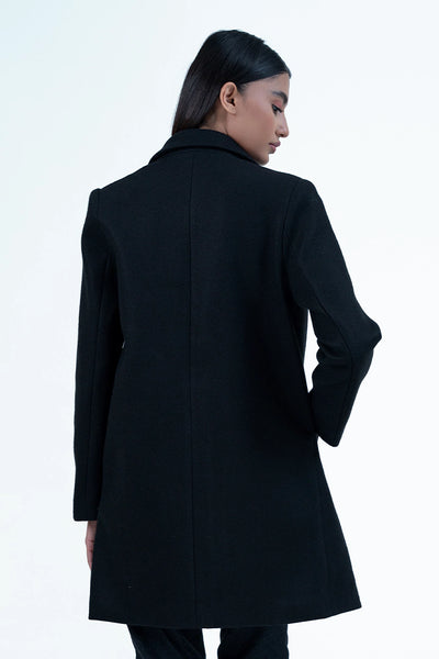 Black Lapel Collar Coat