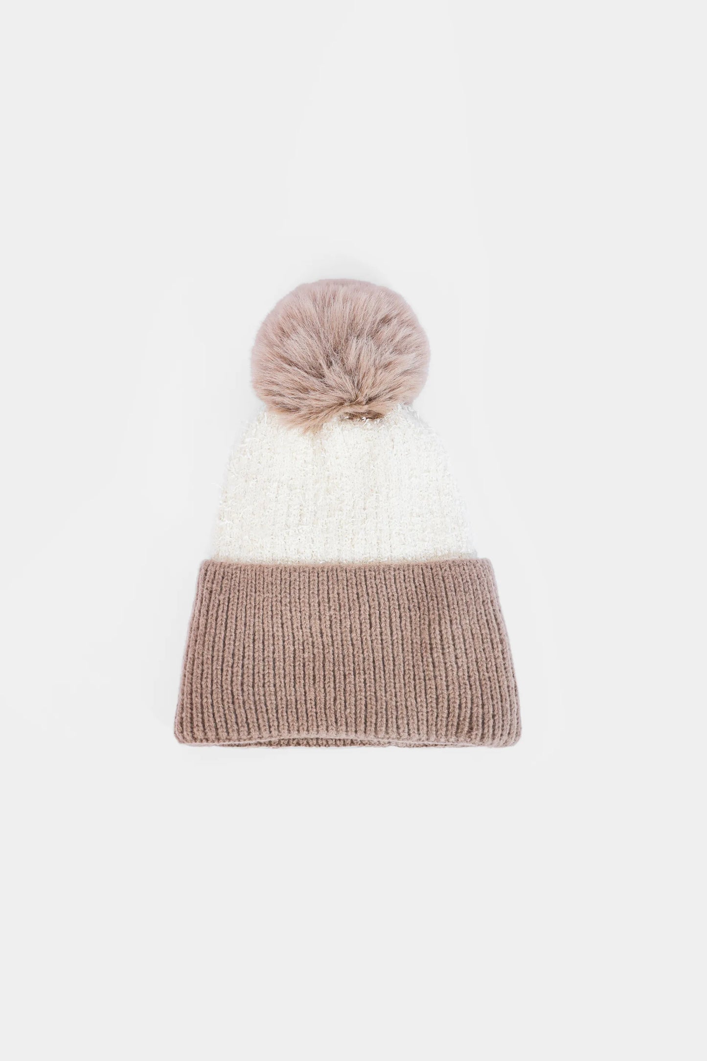 Two-Tone Pom Pom Beanie - Cougar Clothing