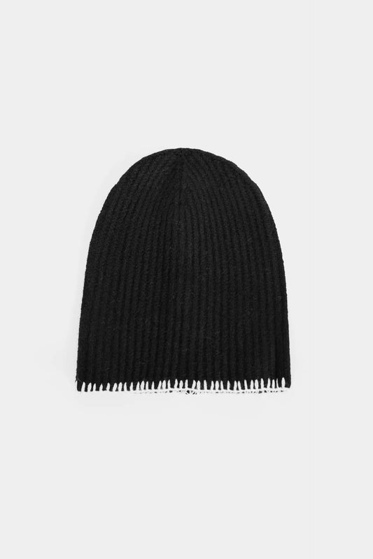 Contrast Stitch Knit Beanie - Cougar Clothing