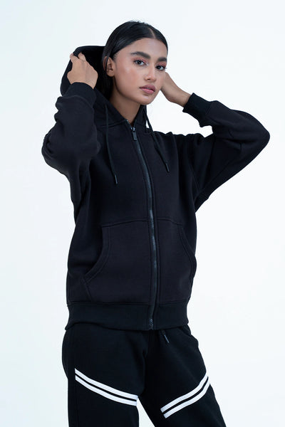 Black Back Printed Graphic Hoodie