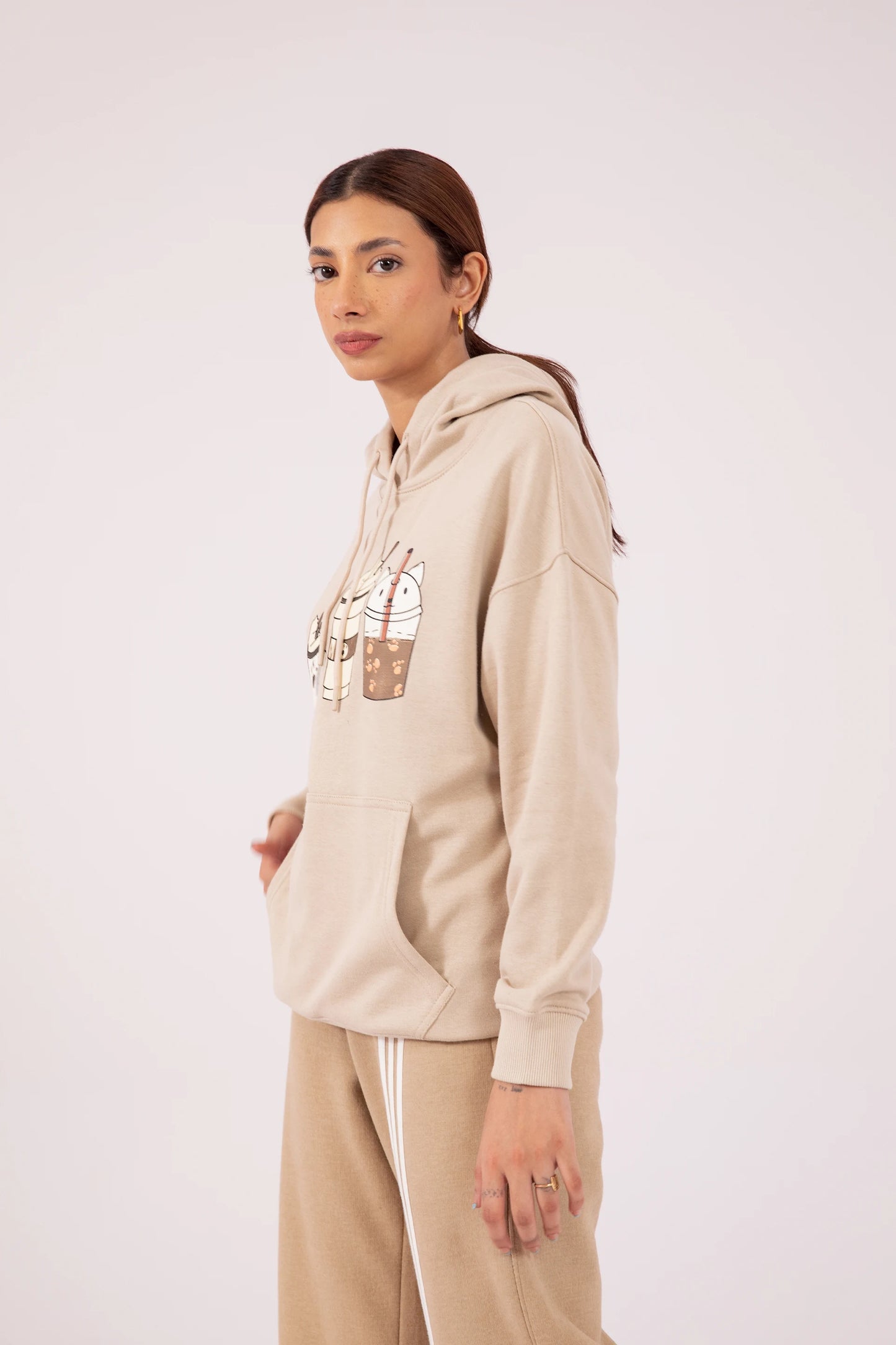 Contrast Print Hoodie - Cougar Clothing