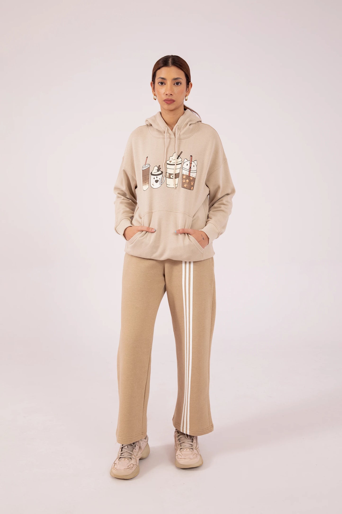 Contrast Print Hoodie - Cougar Clothing