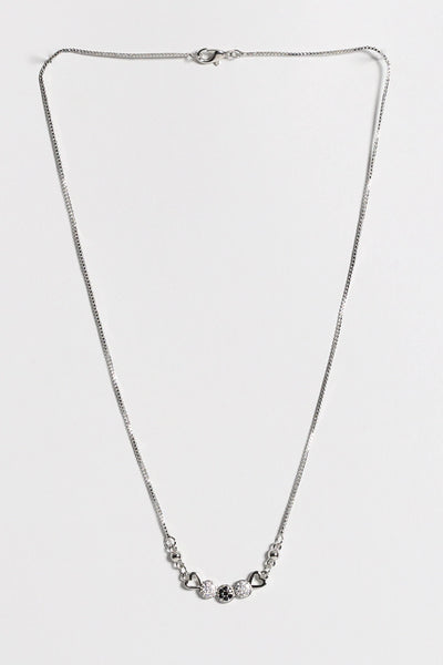 Silver Embellished Chain Necklace