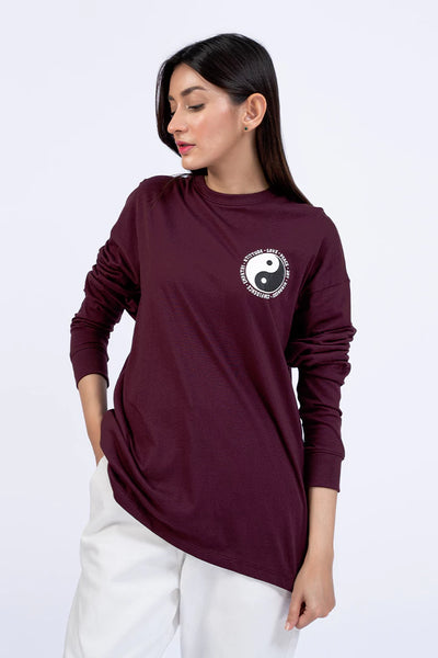 Wine Yin Yang Graphic T-Shirt