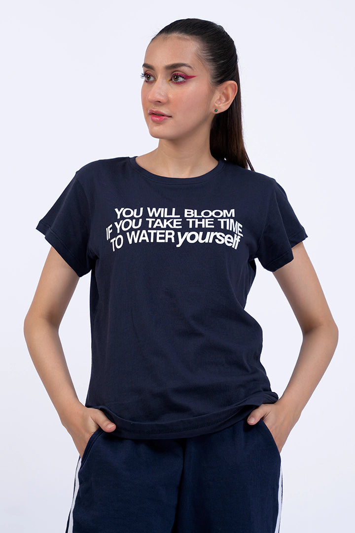 Scripted Navy T-Shirt