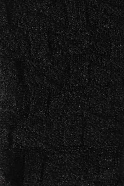 Black Patterned Knitted Leg Warmer