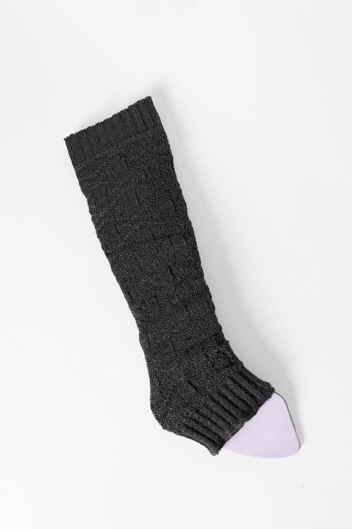 Charcoal Patterned Knitted Leg Warmer