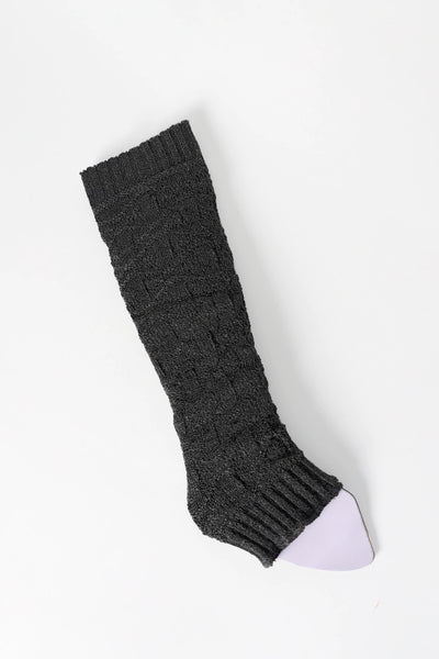 Charcoal Patterned Knitted Leg Warmer