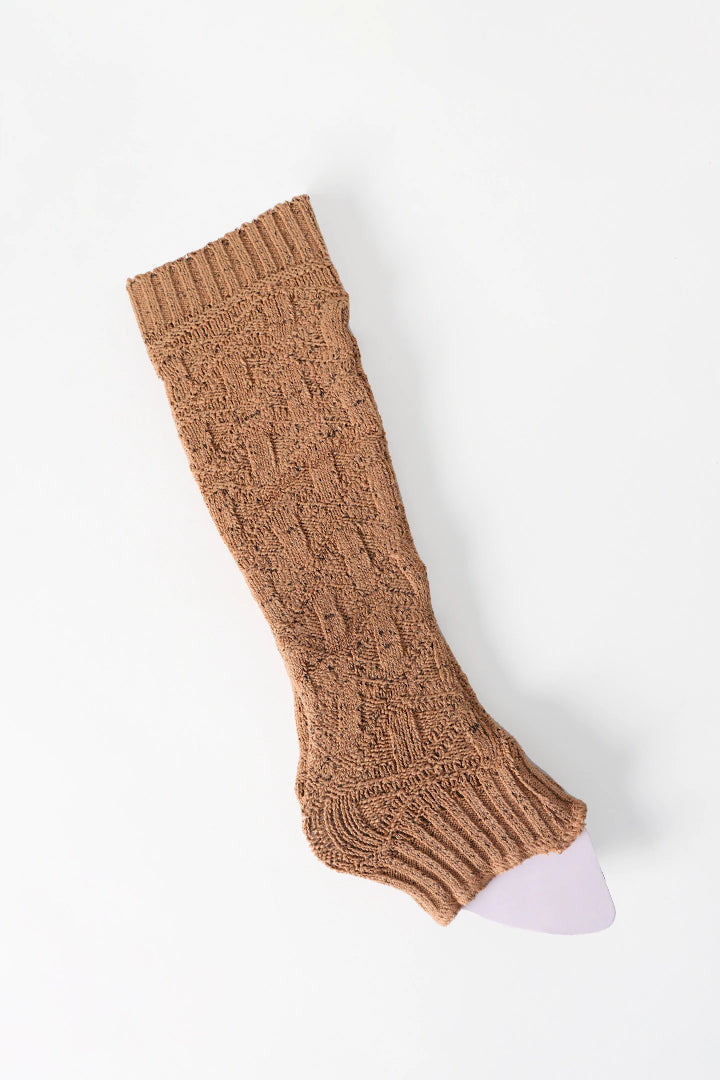 Khaki Patterned Knitted Leg Warmer