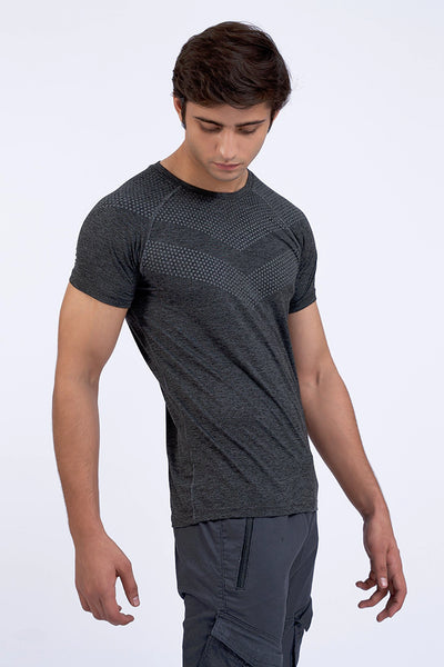 Charcoal Round Neck Dri Fit T-Shirt