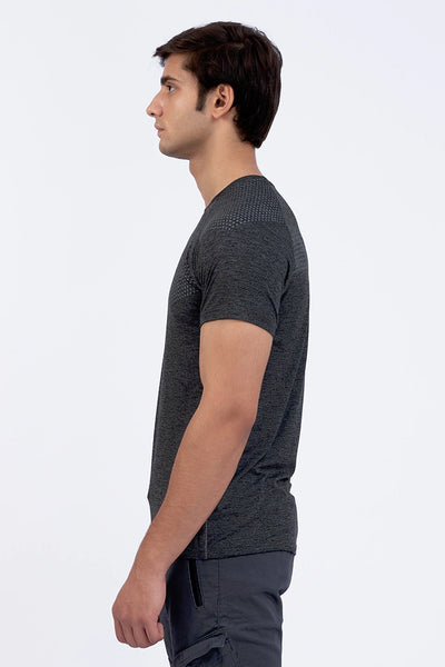 Charcoal Round Neck Dri Fit T-Shirt