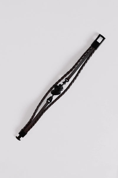Brown Braided Leather Bracelet