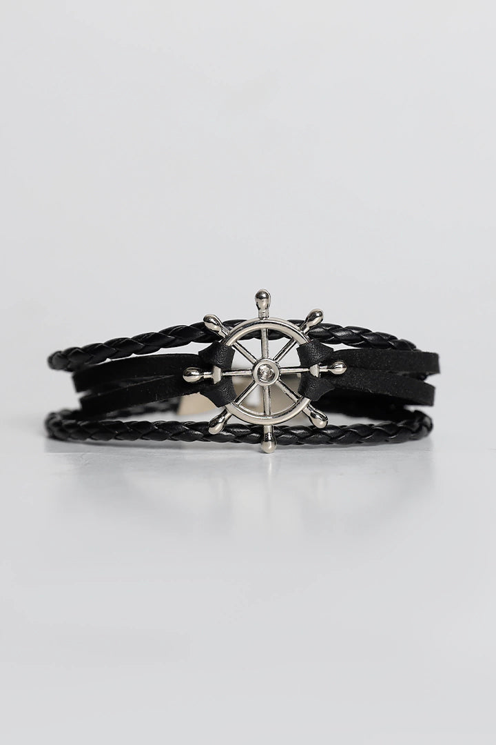 Black Braided Triple Layer Bracelet