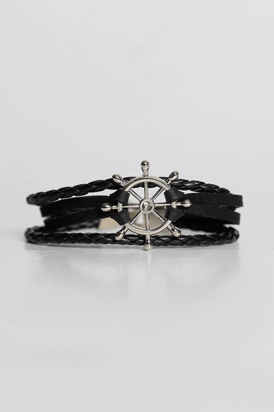 Black Braided Triple Layer Bracelet