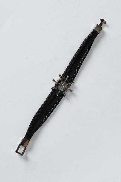 Black Braided Triple Layer Bracelet
