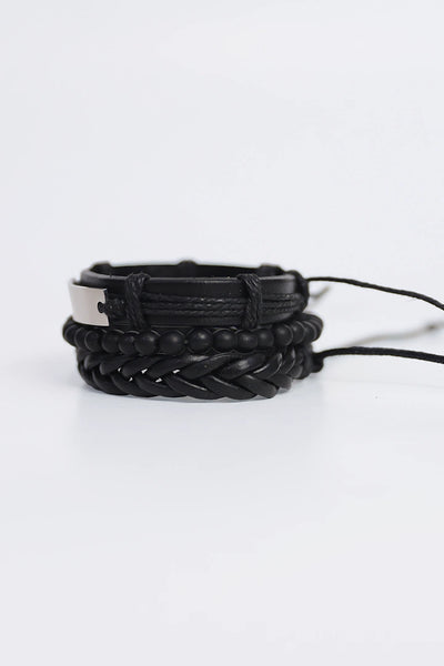 Contrast Black Bracelet Set