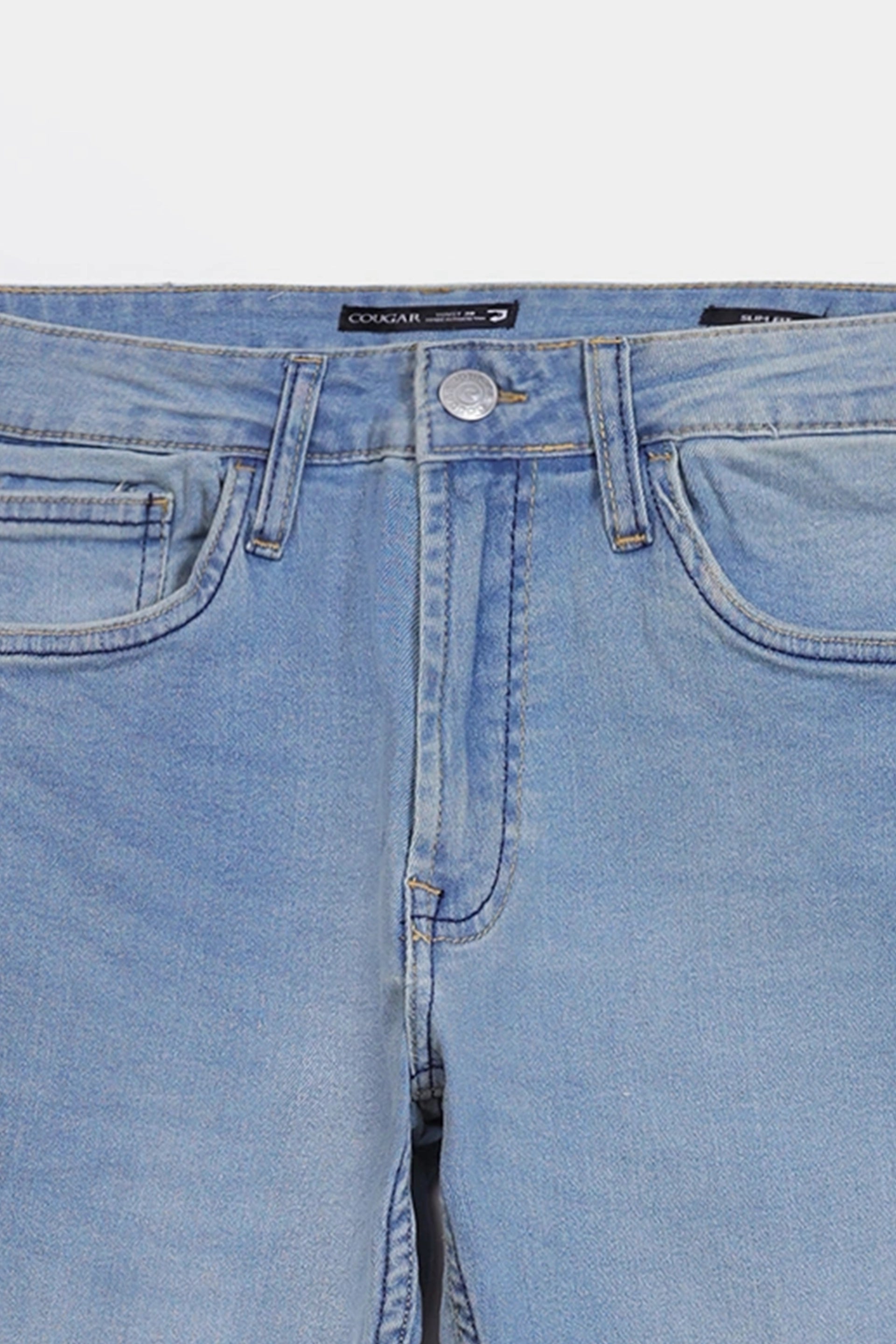 Slim Fit Jeans With Whiskers - Cougar Clothing