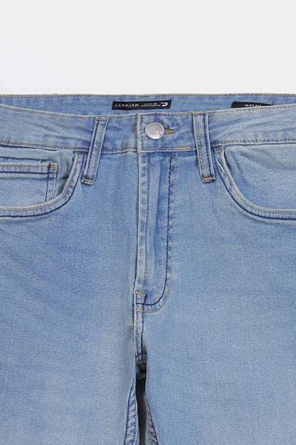 Slim Fit Jeans With Whiskers - Cougar Clothing