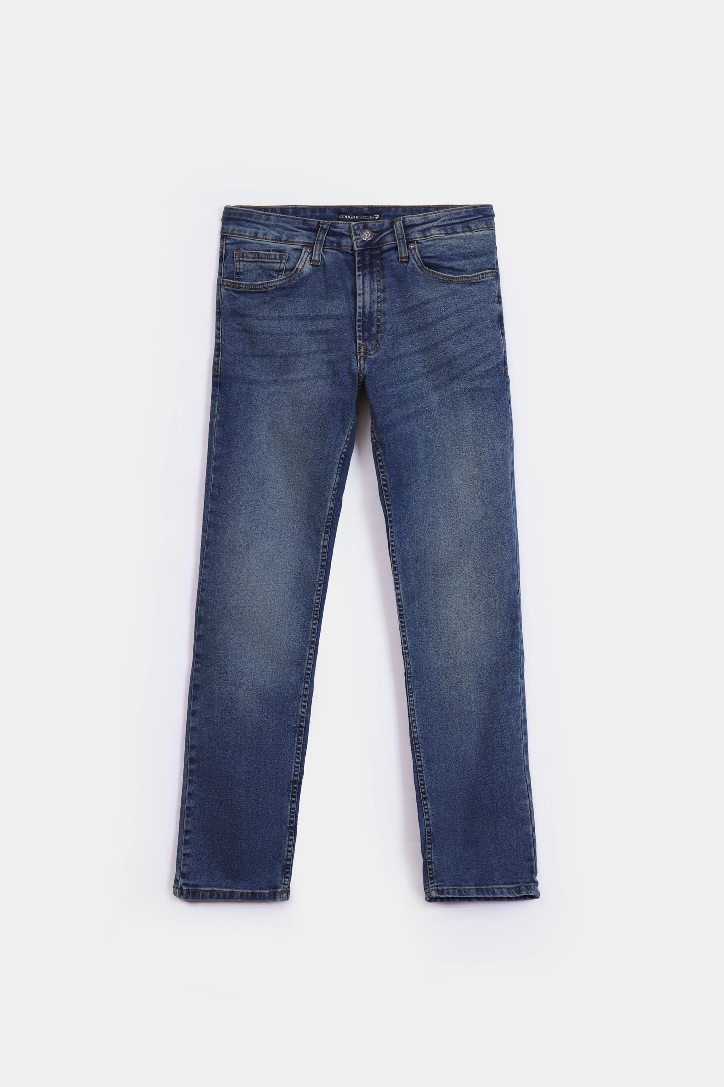 Slim Fit Jeans With Whiskers - Cougar Clothing