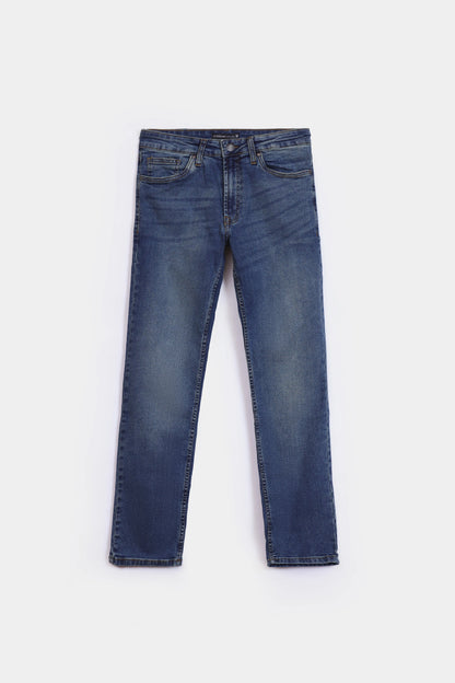 Slim Fit Jeans With Whiskers - Cougar Clothing