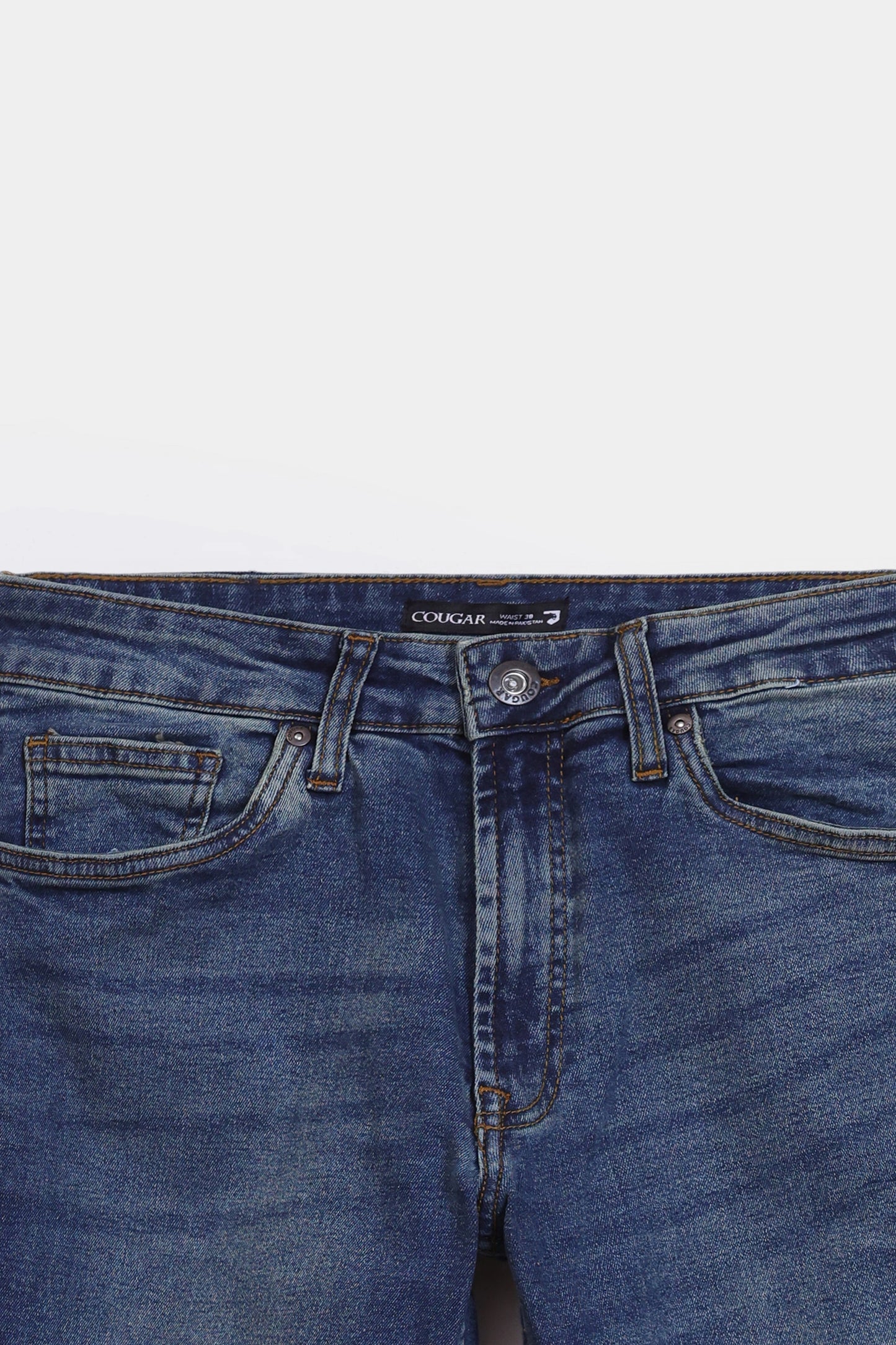 Slim Fit Jeans With Whiskers - Cougar Clothing