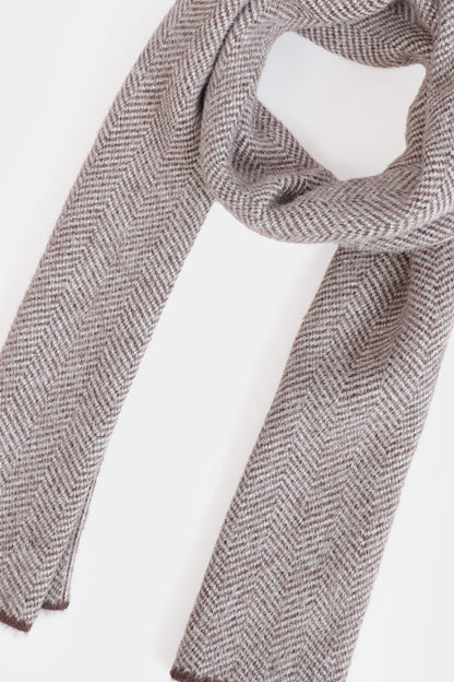 Herringbone Pattern Wool Scarf - Cougar Clothing
