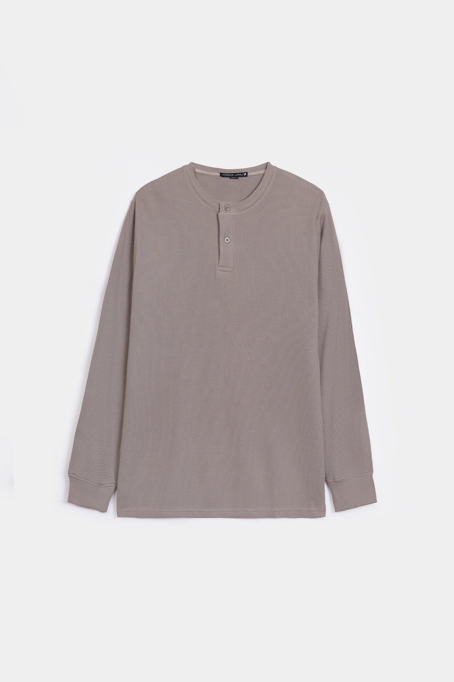 Waffle Knit Henley T-Shirt - Cougar Clothing