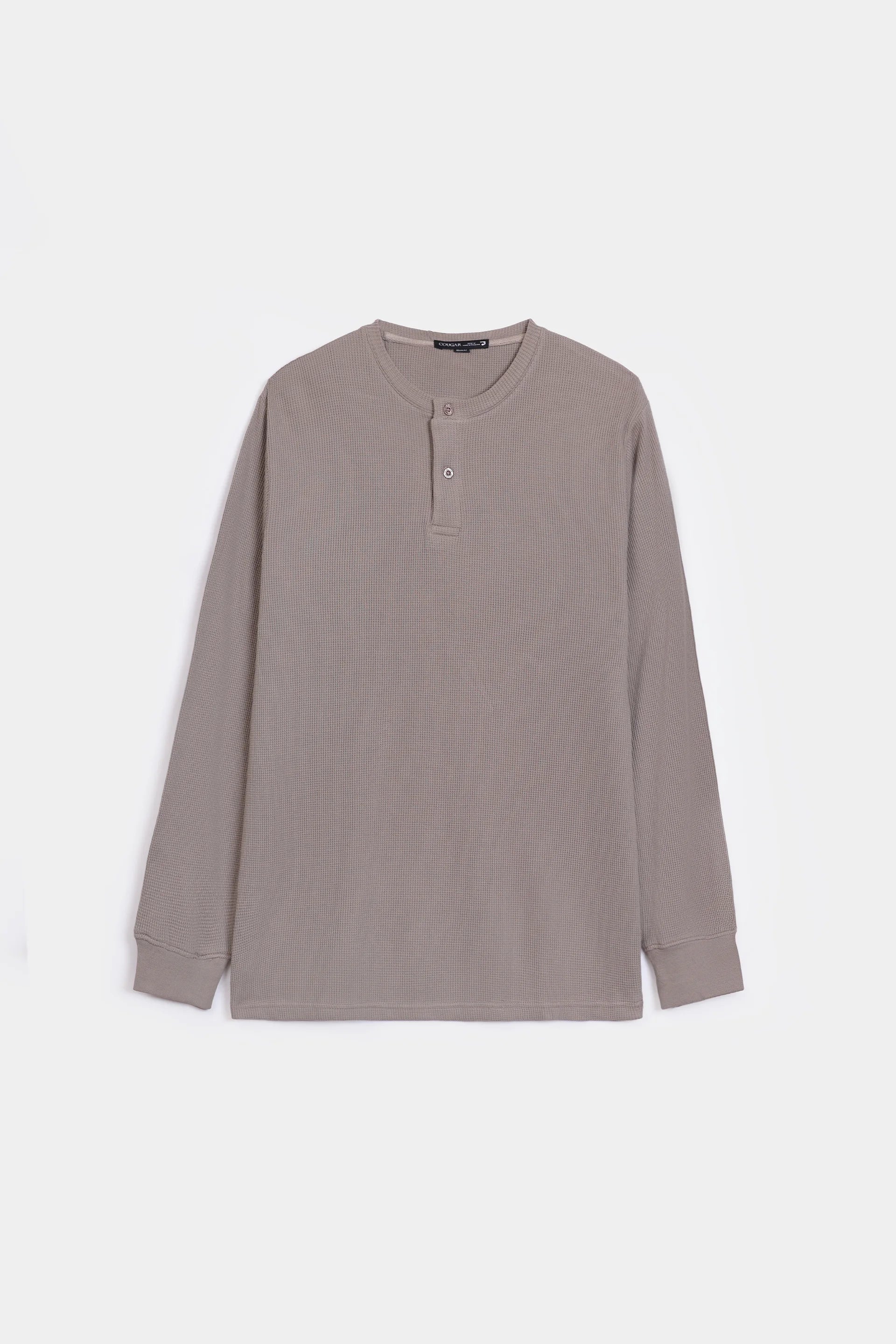 Waffle Knit Henley T-Shirt - Cougar Clothing