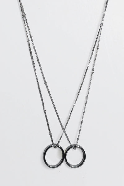 Double Hoop Chain Necklace