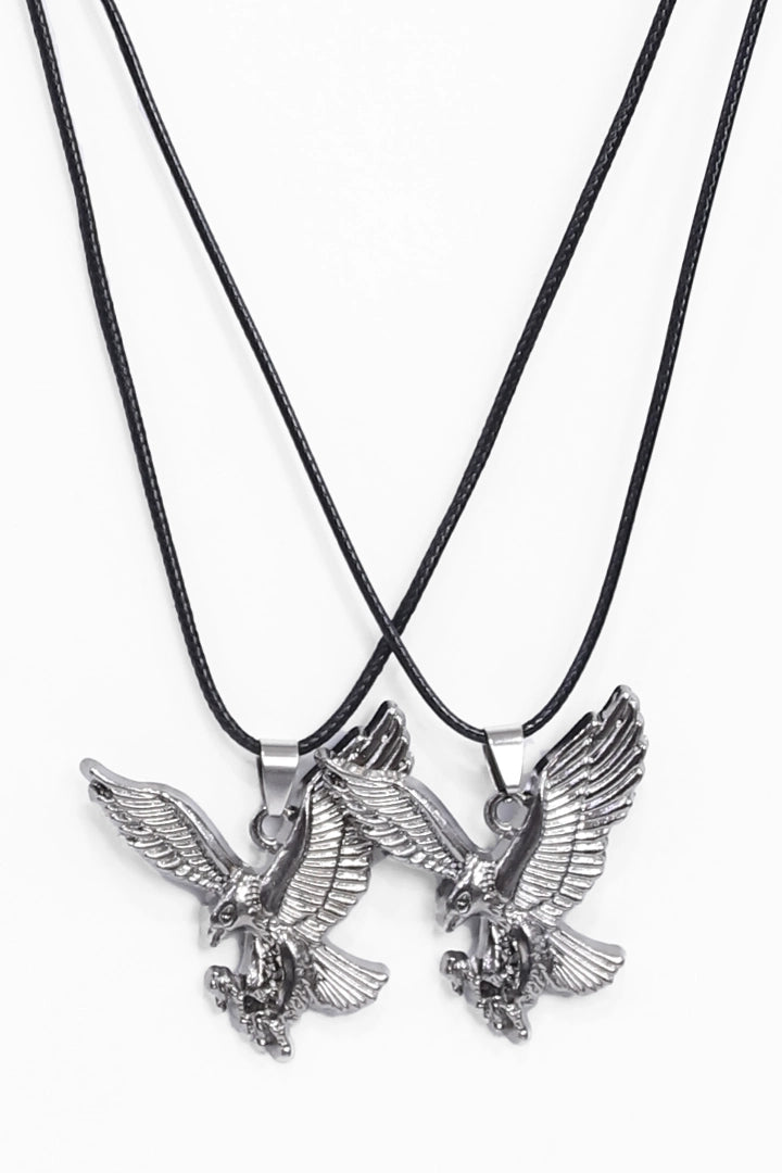 Double Cord Eagle Pendant Necklace