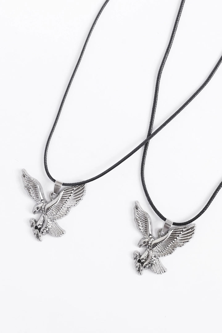 Double Cord Eagle Pendant Necklace