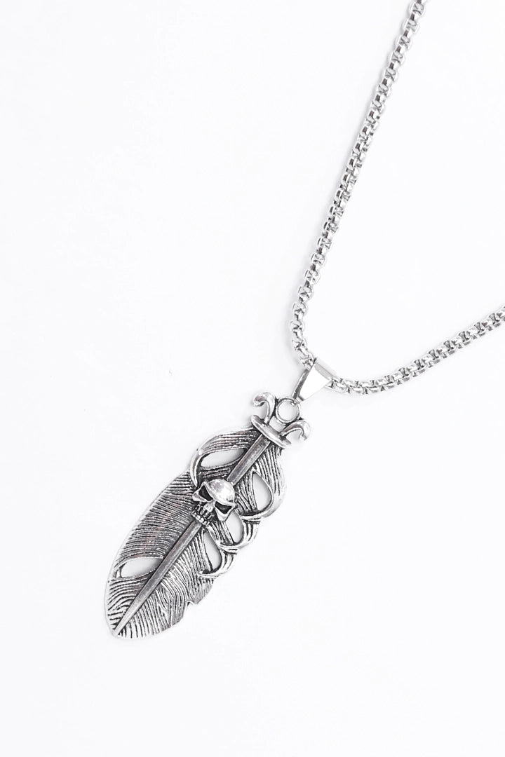 Feather Pendant Chain Necklace