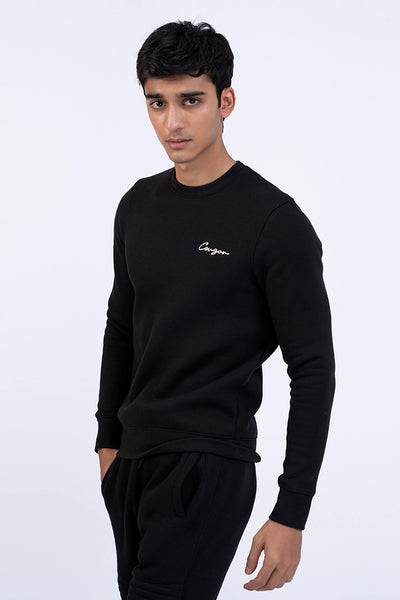Black Ribbed Sweatshirt