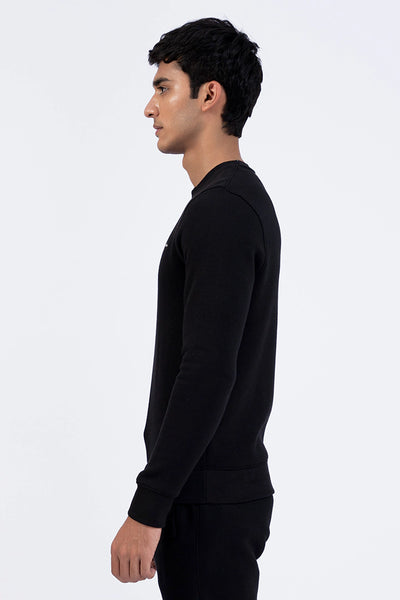 Black Ribbed Sweatshirt