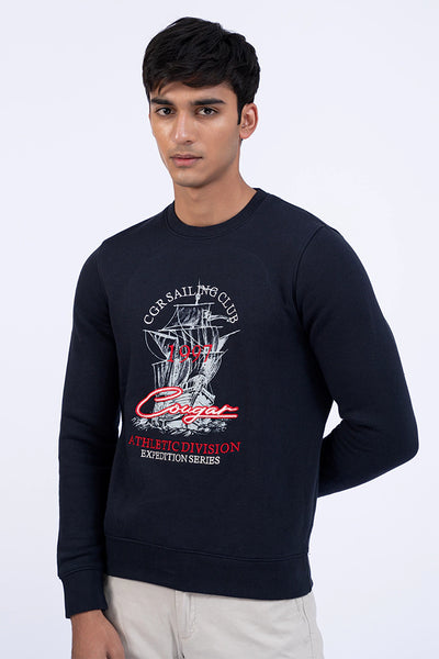 Navy Sailing Ship Sweatshirt