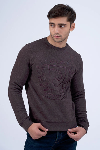 Dark Coffee Textured Sweatshirt