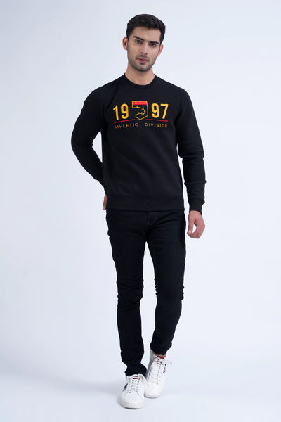 Black Embroidered Sweatshirt