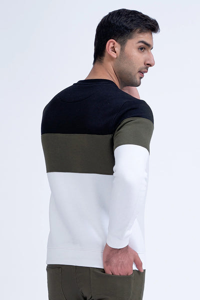 Color Block Round Neck Sweatshirt